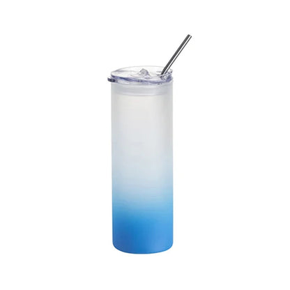 MissKraft Sublimation | Verre Givré avec Paille | Bleu Dégradé | 750 ml
