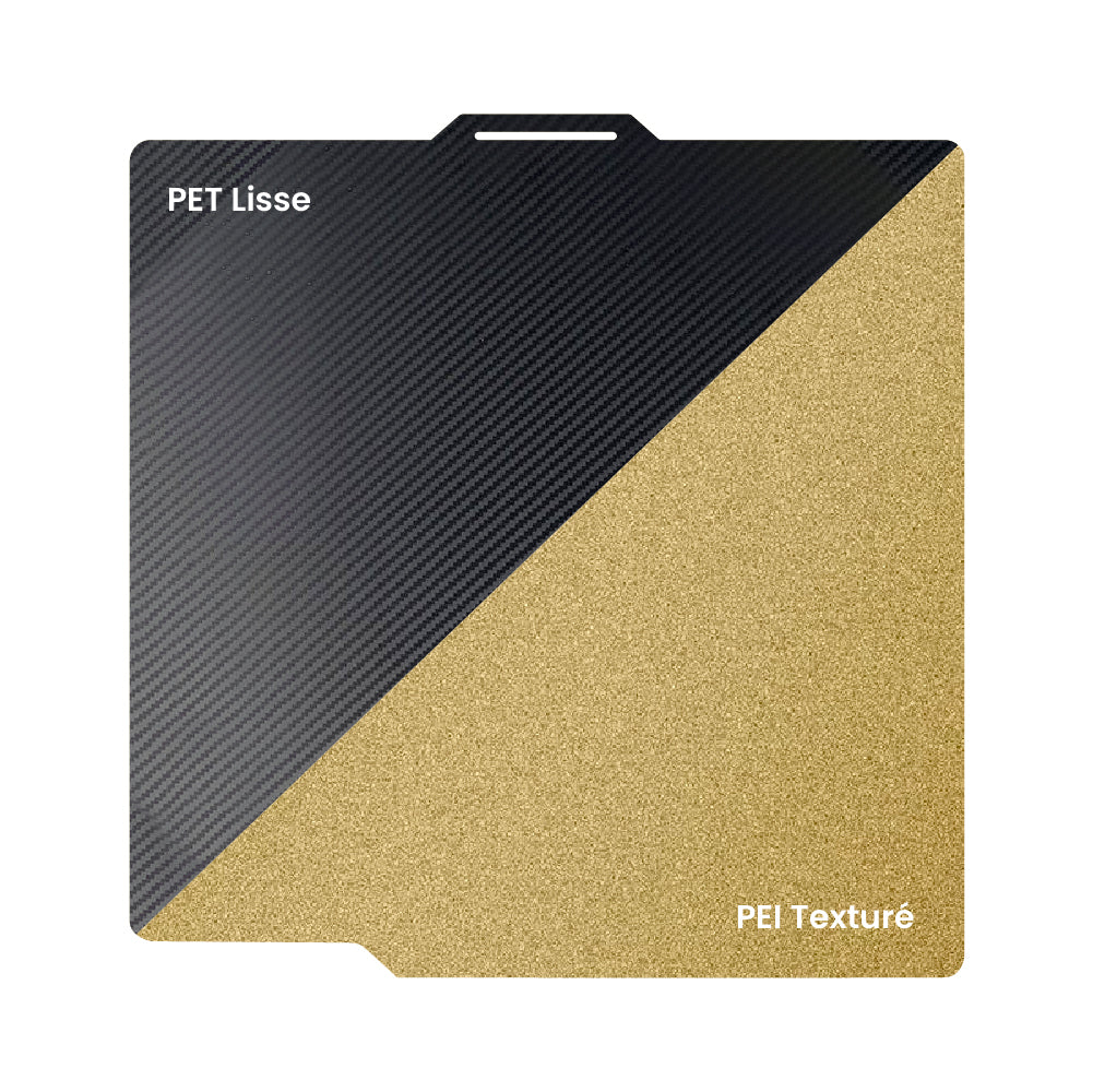 Ziflex - Plateau d'Impression pour Bambu Lab Séries X1/P1/P2/A1 - PET & PEI Textured - 257 x 257 mm