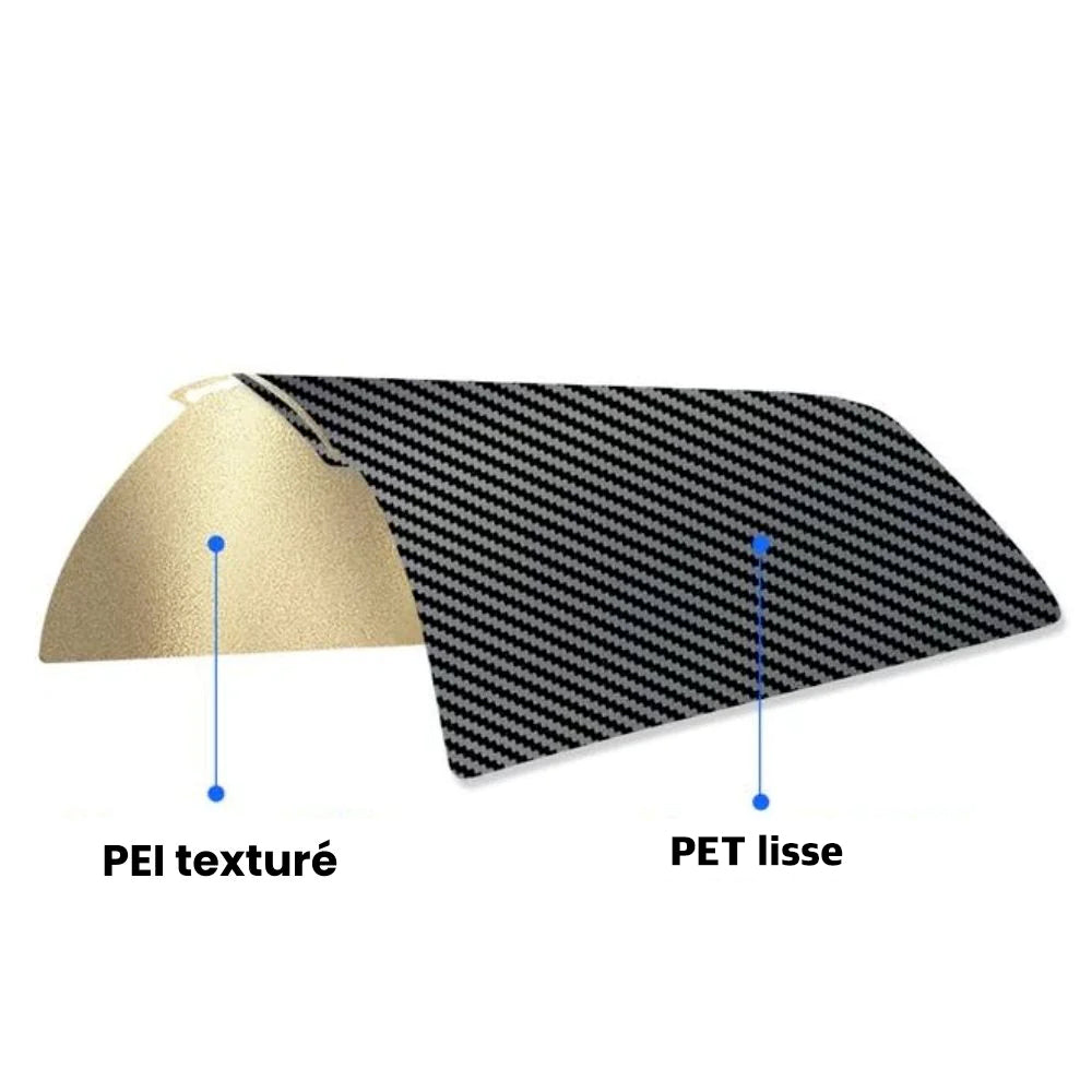 Ziflex - Plateau d'Impression pour Bambu Lab - PET & PEI Textured - 257 x 257 cm