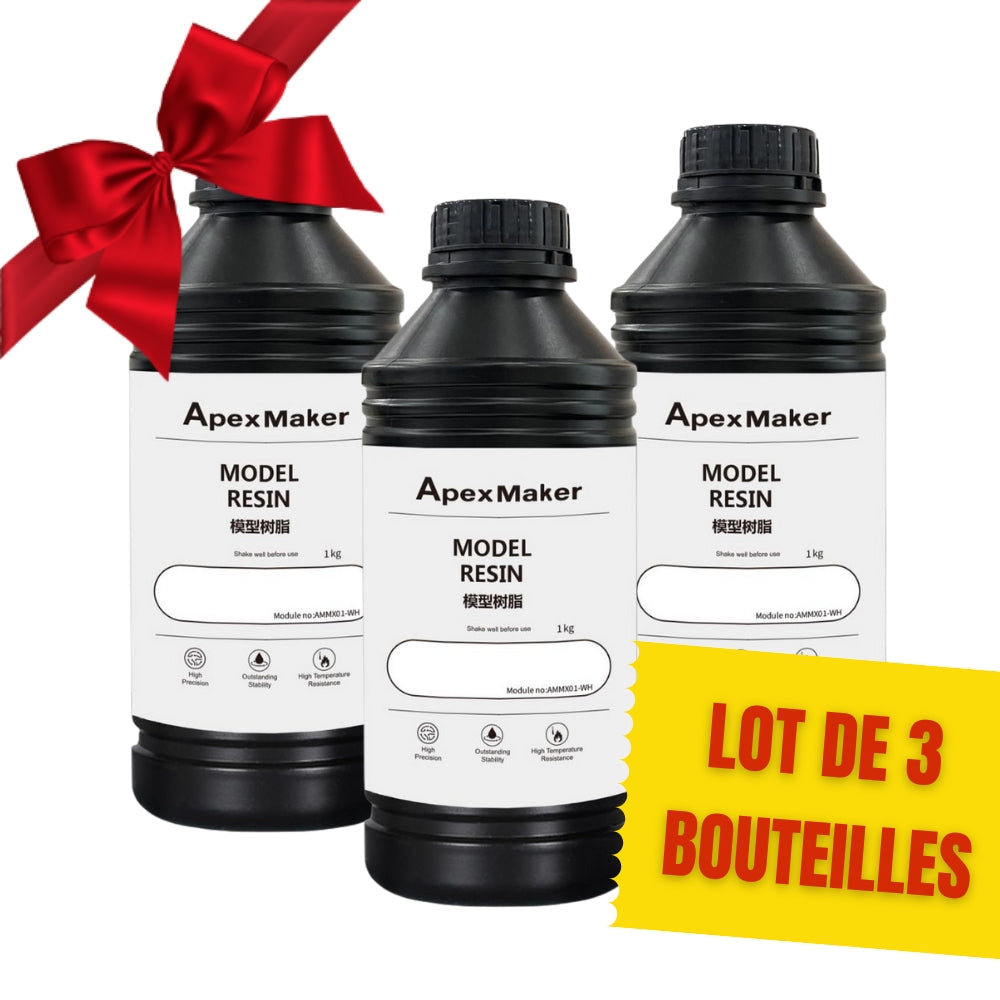 Pack ApexMaker - 3x Résine Standard (Model Resin) - Blanc (White) - 1 kg