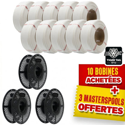 Pack Refill eSun -10x PLA Matte Blanc Laiteux + 3 Masterspool Offertes