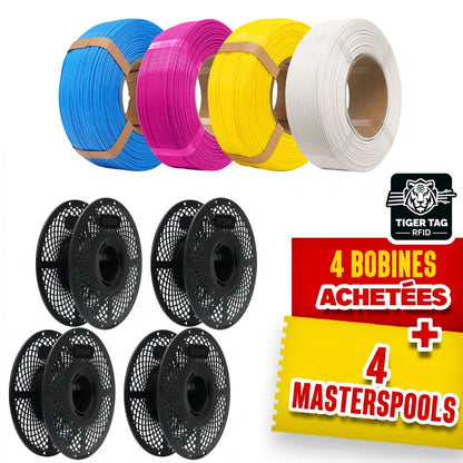 Pack eSun - 4 PLA+ CMYK Full Spectrum + 4 Masterspool eSpool+ 2.0
