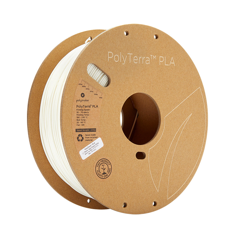 Polymaker - PolyTerra PLA - Blanc Coton (Cotton White) - 1,75 mm - 1 kg