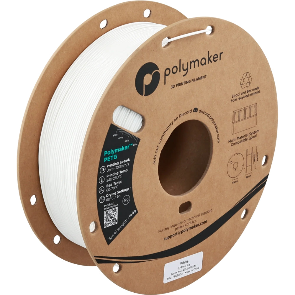 Polymaker - PETG - Blanc (White) - 1.75 mm - 1 kg