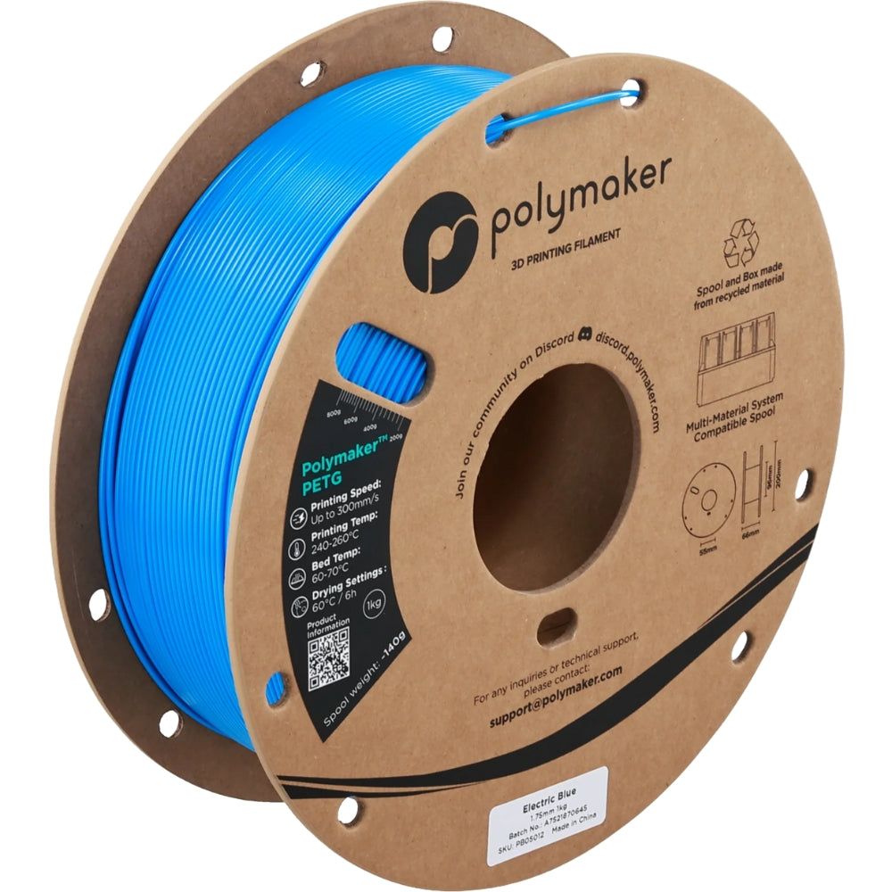 Polymaker - PETG - Bleu Electrique (Electric Blue) - 1.75 mm - 1 kg