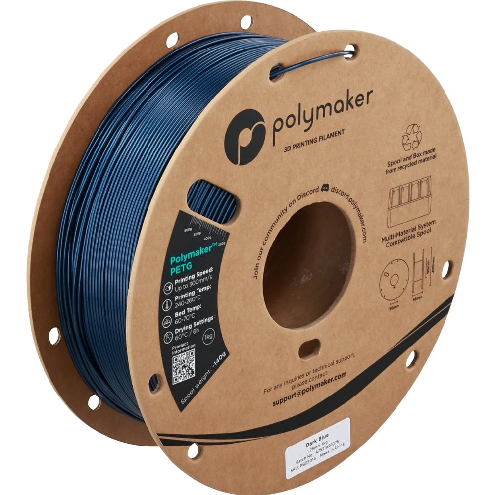 Polymaker - PETG - Bleu Foncé (Dark Blue) - 1.75 mm - 1 kg