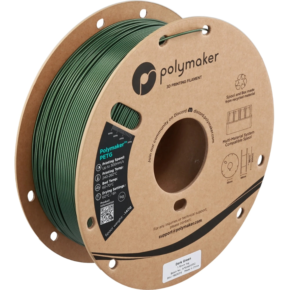 Polymaker - PETG - Vert Foncé (Dark Green) - 1.75 mm - 1 kg