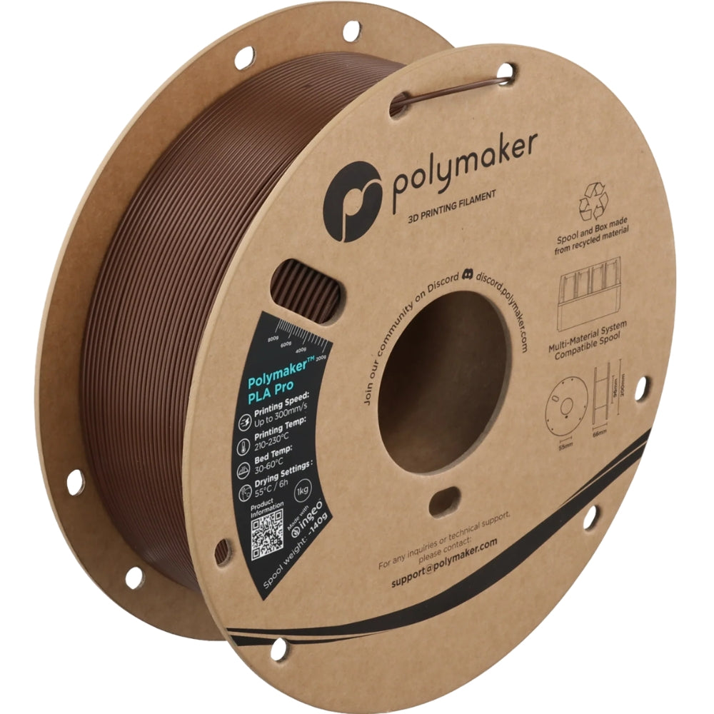 Polymaker - PLA Pro - Marron (Brown) - 1,75 mm - 1 kg