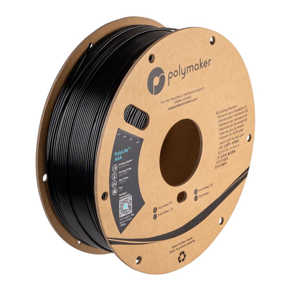 Polymaker - PolyLite ASA - Noir Pure (Jet Black) - 1,75 mm - 1 kg