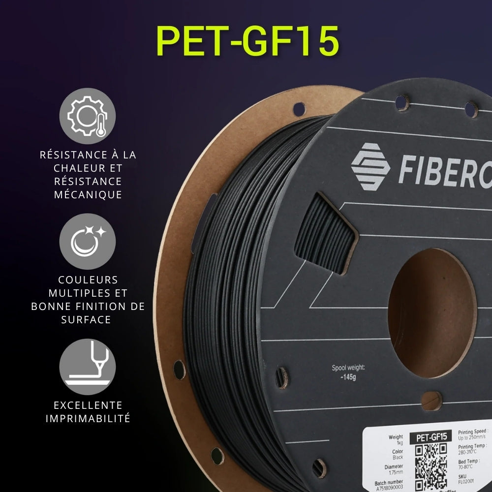 Polymaker - Fiberon PET-GF15 Rouge (Red) - 1,75 mm - 1 kg