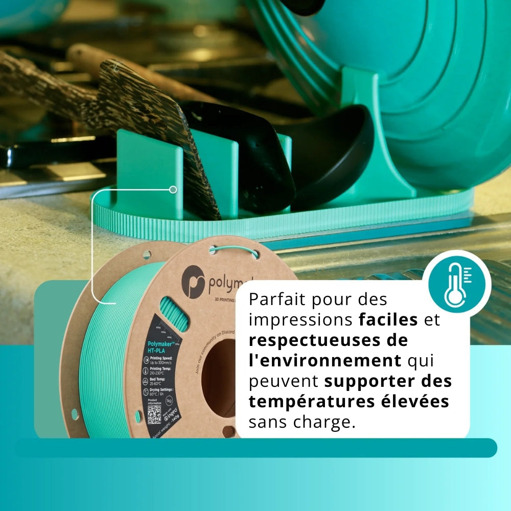 Polymaker - HT-PLA - Bleu Artique (Teal) - 1,75 mm - 1 kg