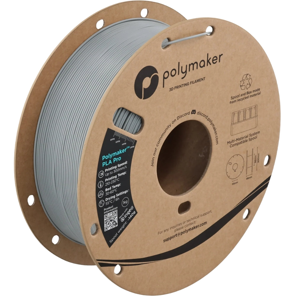 Polymaker - PLA Pro High Speed - Gris (Grey) - 1,75 mm - 1 kg