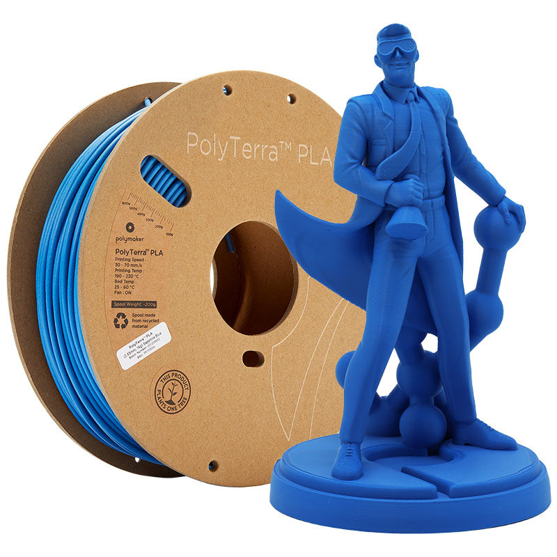 Polymaker - PolyTerra PLA - Bleu Saphir (Sapphire Blue) - 1.75 mm - 1 kg