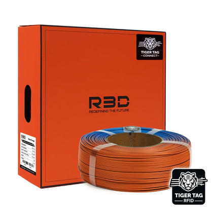 R3D - Matte Dual Color - Bleu & Orange (Blue-Orange) - 1,75 mm - 1 kg Refill avec RFID TigerTag