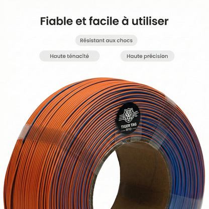 R3D - Matte Dual Color - Bleu & Orange (Blue-Orange) - 1,75 mm - 1 kg Refill avec RFID TigerTag