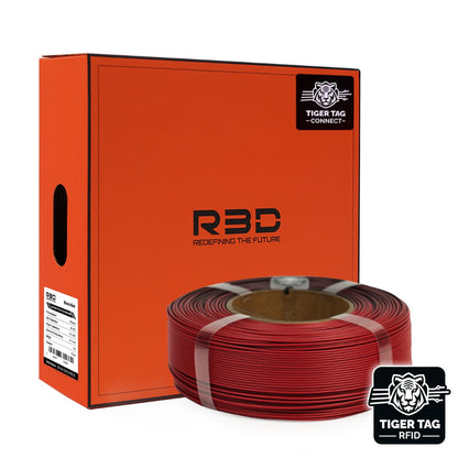 R3D - Matte Dual Color - Noir & Rouge (Black-Red) - 1,75 mm - 1 kg Refill avec RFID TigerTag