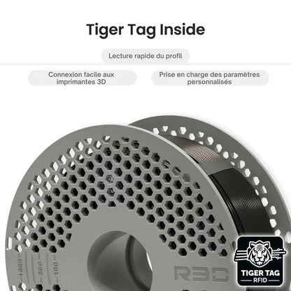 R3D - PLA High-speed - Noir (Black) - 1,75 mm - 1 kg avec RFID TigerTag
