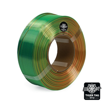 R3D - Tri-Silk color - Bleu/Vert/Orange (Blue/Green/Orange) - 1,75 mm - 1 kg Refill avec RFID TigerTag