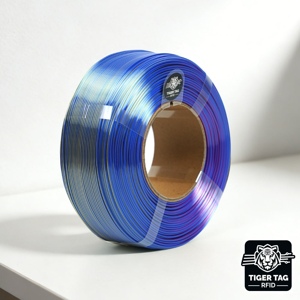 R3D - Tri-Silk color - Rouge/Jaune/Bleu (Red/Yellow/Blue) - 1,75 mm - 1 kg Refill avec RFID TigerTag
