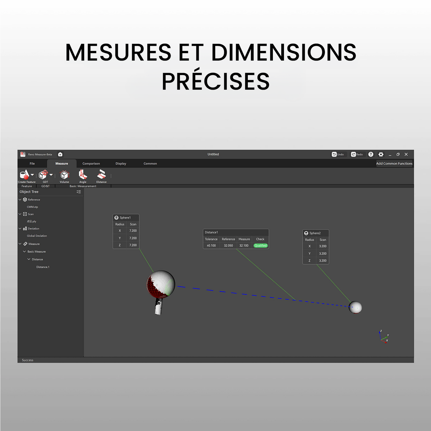 Revopoint - Revo Measure - Logiciel de mesure 3D et de tolérancement géométrique (GD&T) - Licence 1 an - Edition personnelle