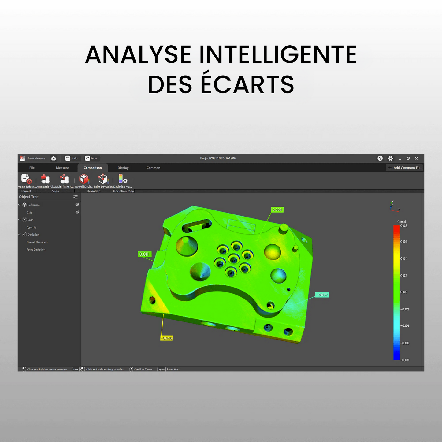 Revopoint - Revo Measure - Logiciel de mesure 3D et de tolérancement géométrique (GD&T) - Licence 1 an - Edition personnelle