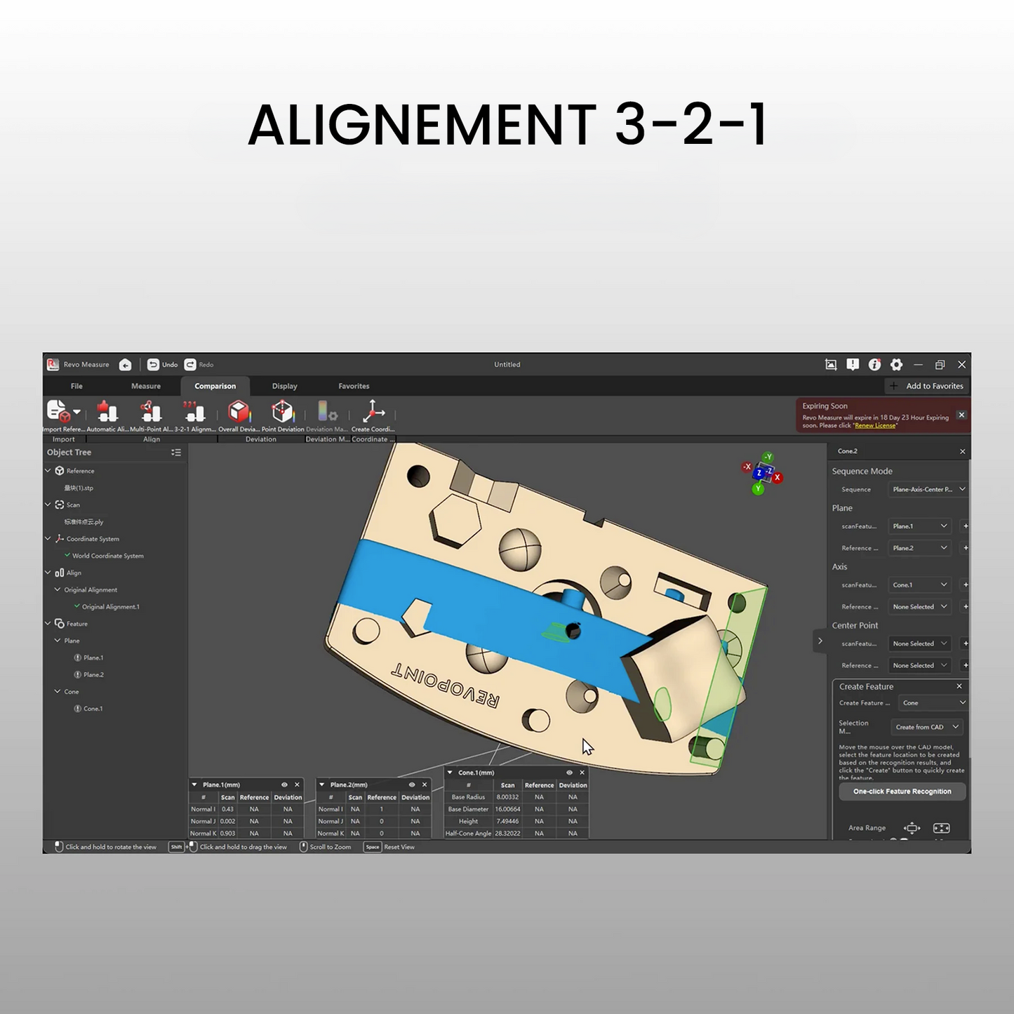 Revopoint - Revo Measure - Logiciel de mesure 3D et de tolérancement géométrique (GD&T) - Licence 1 an - Edition personnelle