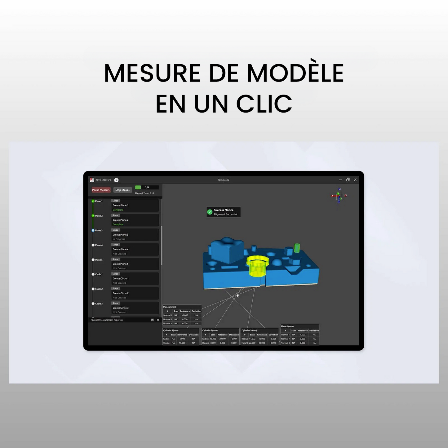 Revopoint - Revo Measure - Logiciel de mesure 3D et de tolérancement géométrique (GD&T) - Licence 1 an - Edition personnelle