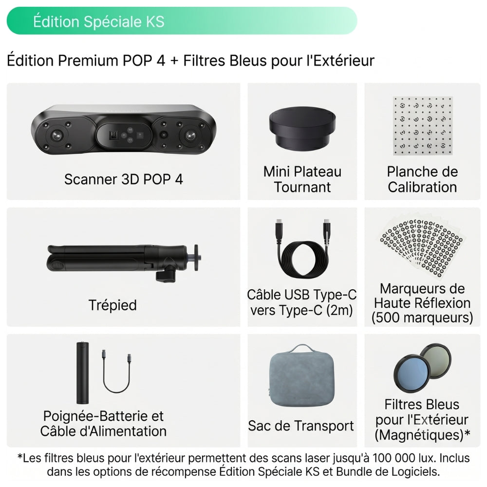 Revopoint - POP 4 Premium Edition + Outdoor Blue Filters (KS Special Edition)