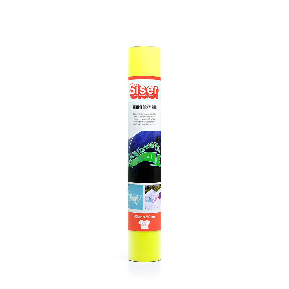 Siser - Flock - Rouleau Thermocollant - (S0022) Jaune Fluo Velours- 30 x 100 cm