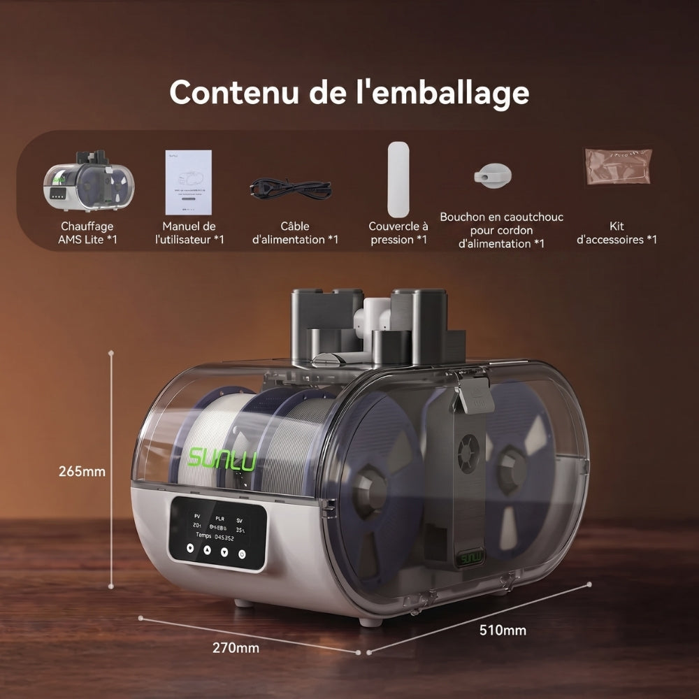 Sunlu - AMS Lite Heater - Mise à Niveau de l'AMS Lite Bambu Lab pour le Séchage pendant l'Impression