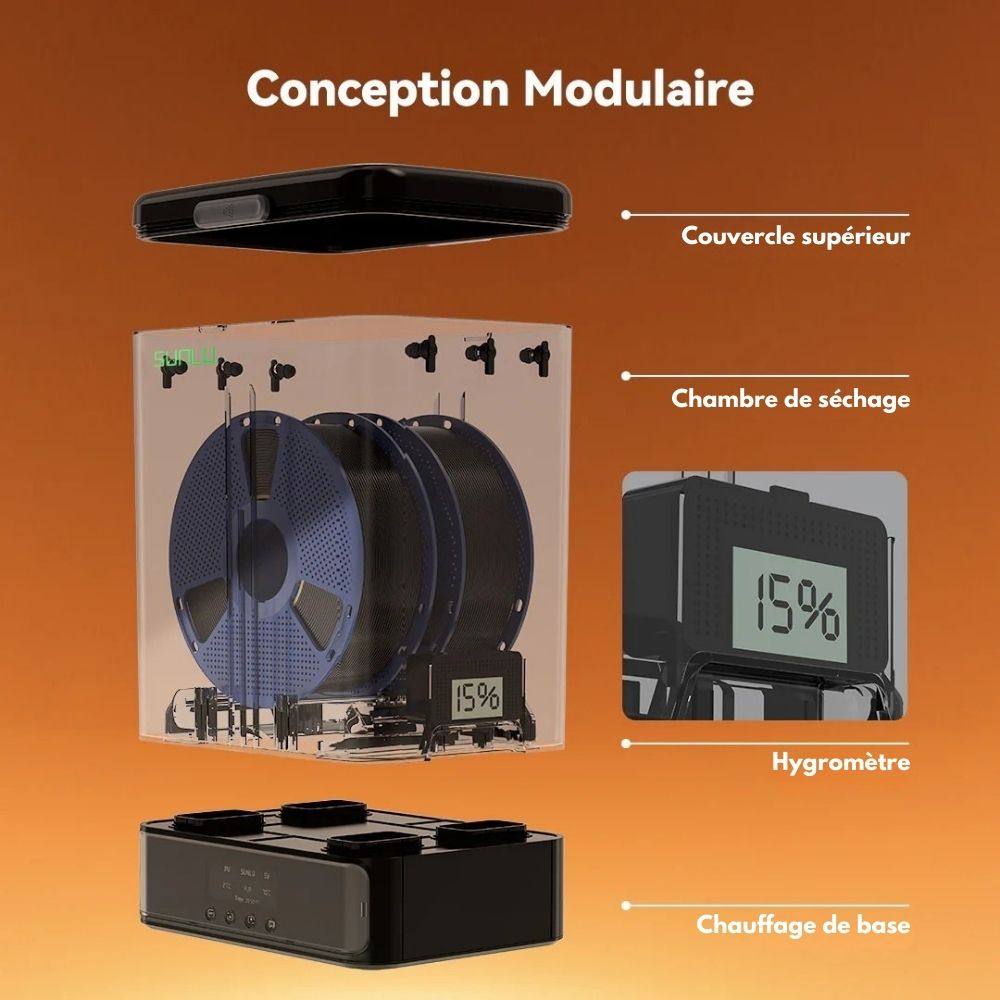 Sunlu - FilaDryer SP2 - Boite de stockage + Base Chauffante