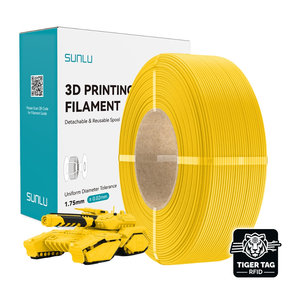 Sunlu - PLA - Jaune Clair (Vivid Yellow) - 1,75 mm - 1 kg - Refill avec RFID TigerTag