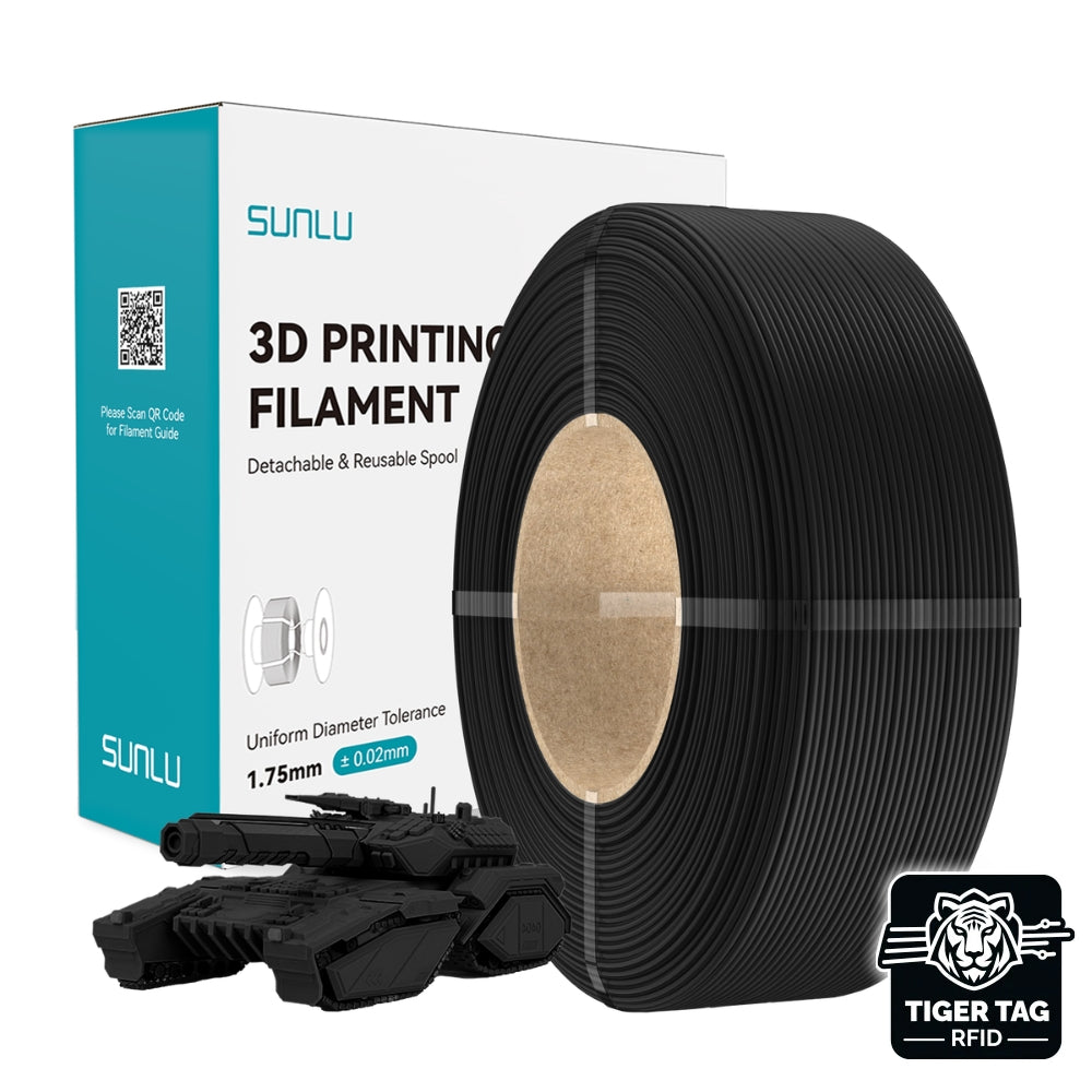 Sunlu - PLA - Noir (Black) - 1,75 mm - 1 kg - Refill avec RFID TigerTag