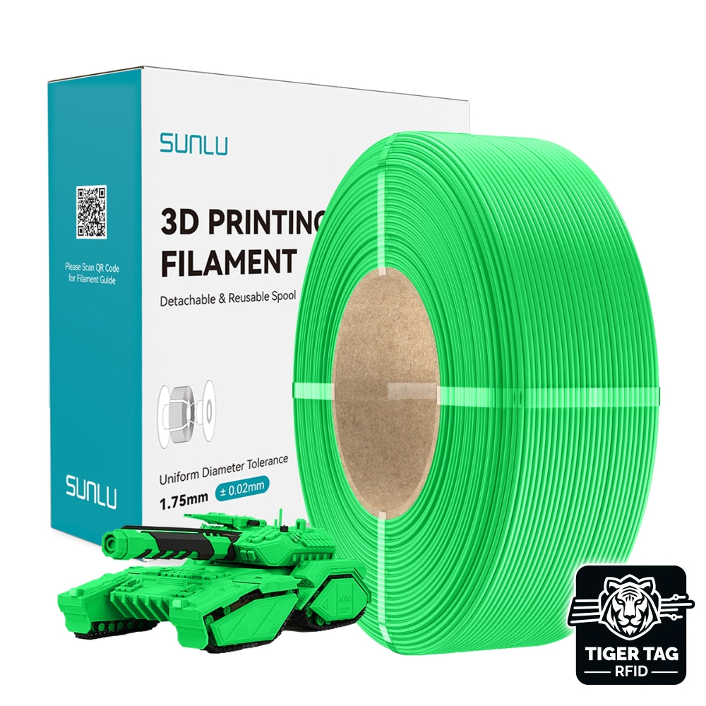 Sunlu - PLA - Vert (Green) - 1,75 mm - 1 kg - Refill avec RFID TigerTag