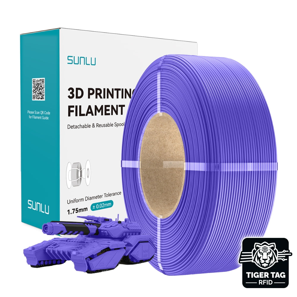 Sunlu - PLA - Violet Lavande (Lavender Purple) - 1,75 mm - 1 kg - Refill avec RFID TigerTag