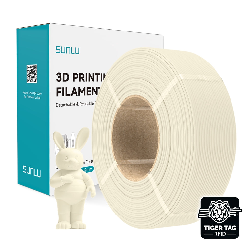 Sunlu - PLA Matte - Blanc OS (Bone White) - 1,75 mm - 1 kg - Refill avec RFID TigerTag