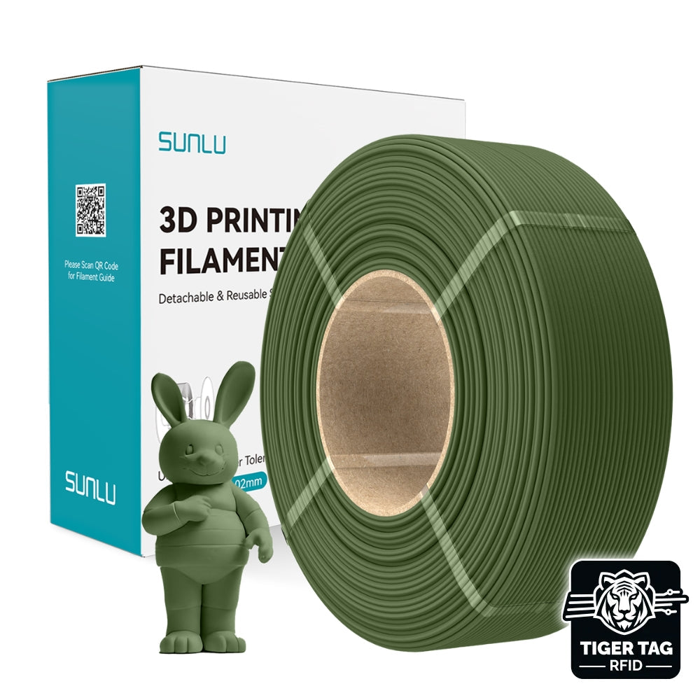 Sunlu - PLA Matte - Vert Olive (Olive Green) - 1,75 mm - 1 kg - Refill avec RFID TigerTag