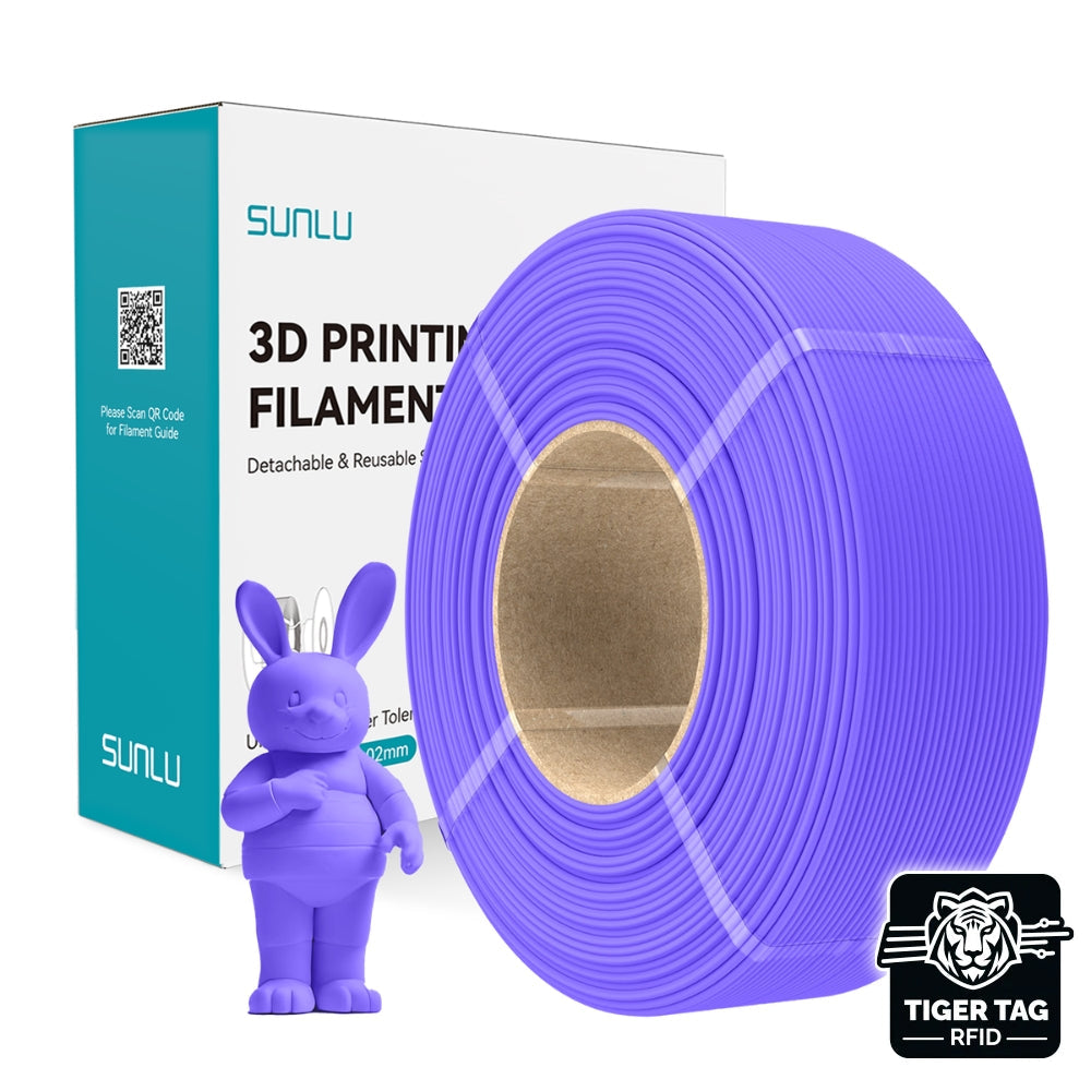 Sunlu - PLA Matte - Violet Lavande (Lavender Purple) - 1,75 mm - 1 kg - Refill avec RFID TigerTag