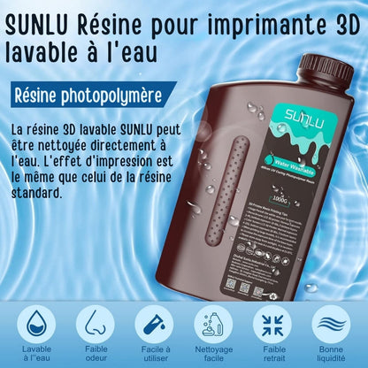 Sunlu - Résine Water-Wash Standard - Gris Foncé (Dark Grey) - 1 kg