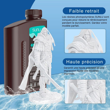 Sunlu - Résine Water-Wash Standard - Gris Foncé (Dark Grey) - 1 kg