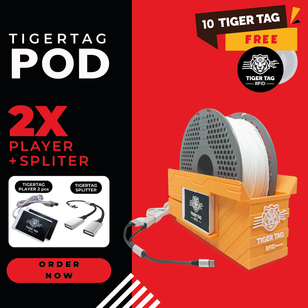 TigerTag Pod (Player Bundle 2pcs + Spliter)