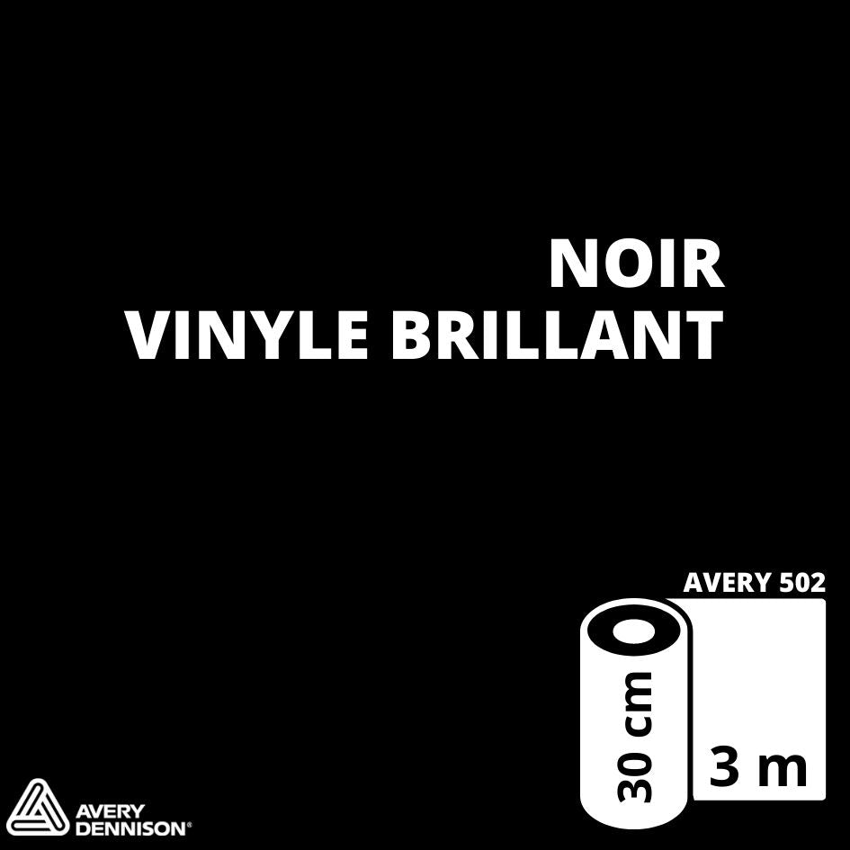 AVERY 500 - Vinyle Adhésif - Noir Brillant - 30 cm x 3 m
