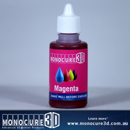 Monocure3D - Coffret de 4 pigments Cyan Magenta Jaune Noir - 30 ml