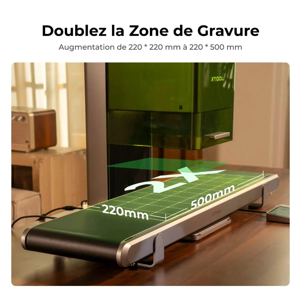 Zone de gravure F2 ultra avec convoyeur xTool
