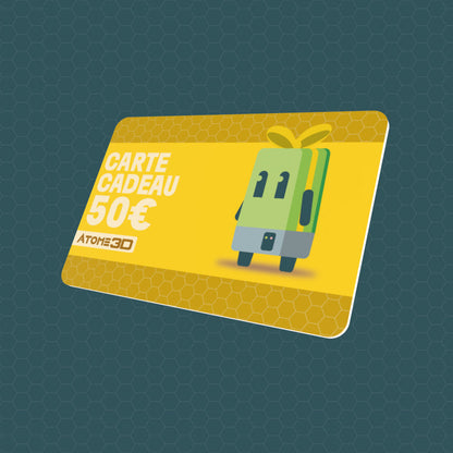 Carte Cadeau Atome3D.com : Le Cadeau Idéal pour les Passionnés d'Impression 3D