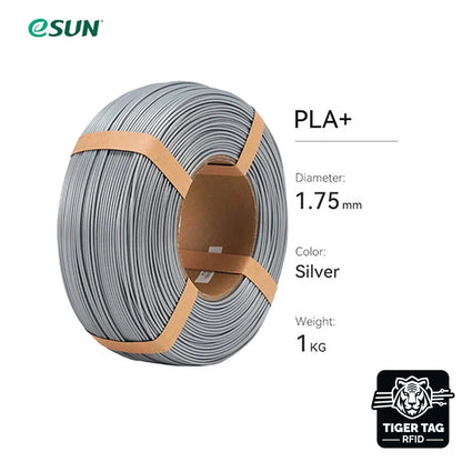 eSun - PLA+ - Argent (Silver) - 1,75 mm - 1 kg Refill avec RFID Tiger Tag