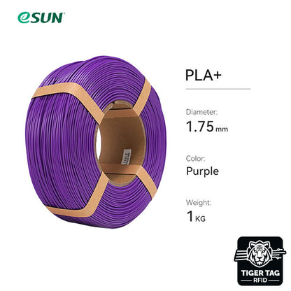 eSun - PLA+ - Violet (Purple) - 1,75 mm - 1 kg Refill avec RFID TigerTag