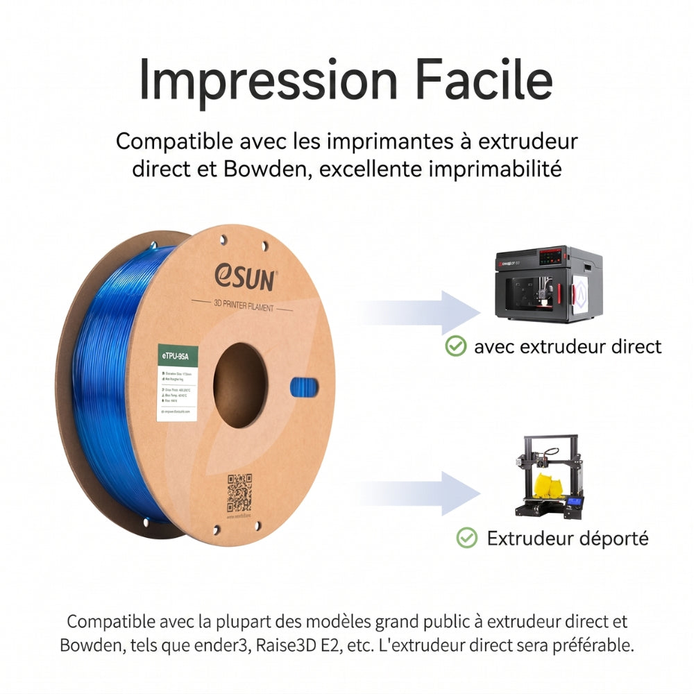 eSun - TPU-95A - Orange Translucide (Translucent Orange) - 1,75 mm - 1 kg avec RFID TigerTag