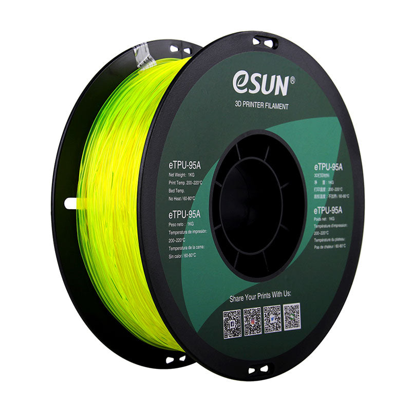 Bobine eSun de eTPU-95A Yellow - 1 kg - Bobine en plastique
