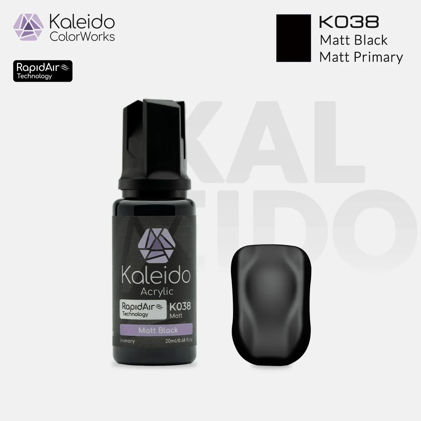 Kaleido ColorWorks - Matt/Primary - Noir Mat (K038 Matt Black) - 20ml
